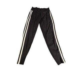 Athleta Side Stripe Jogger Pants Black White Women's Size S Stretch